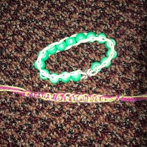 adjustable bracket and loom beaded bracelet